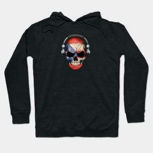 Dark Skull Deejay with Puerto Rican Flag Hoodie